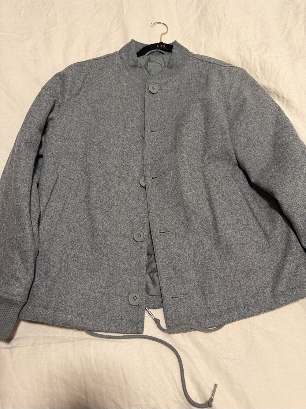 Bonobos Gray Bomber-Style Wool Jacket